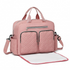 Pink Start2Finish EQ2411 Kono diaper changing tote bag with built-in changing mat, waterproof design, and thermal insulation.