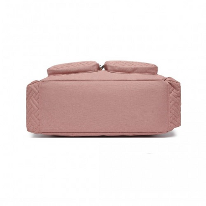 Start2Finish EQ2411 Kono baby diaper changing tote bag in pink with built-in changing mat, waterproof and thermal insulation features.
