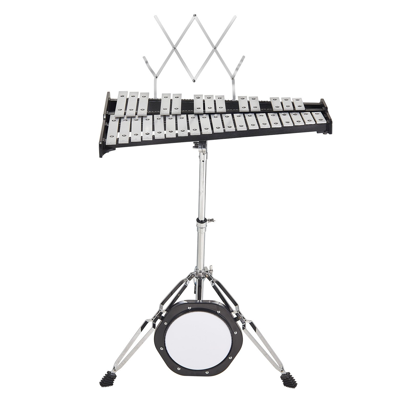 Start2Finish VEVOR 32 Note Glockenspiel Xylophone with mallets, stand, practice pad, and carrying bag for students and adults.
