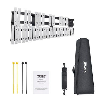 Start2Finish VEVOR 30 Note Glockenspiel Xylophone set with mallets, drum sticks, and carrying bag for students and adults.