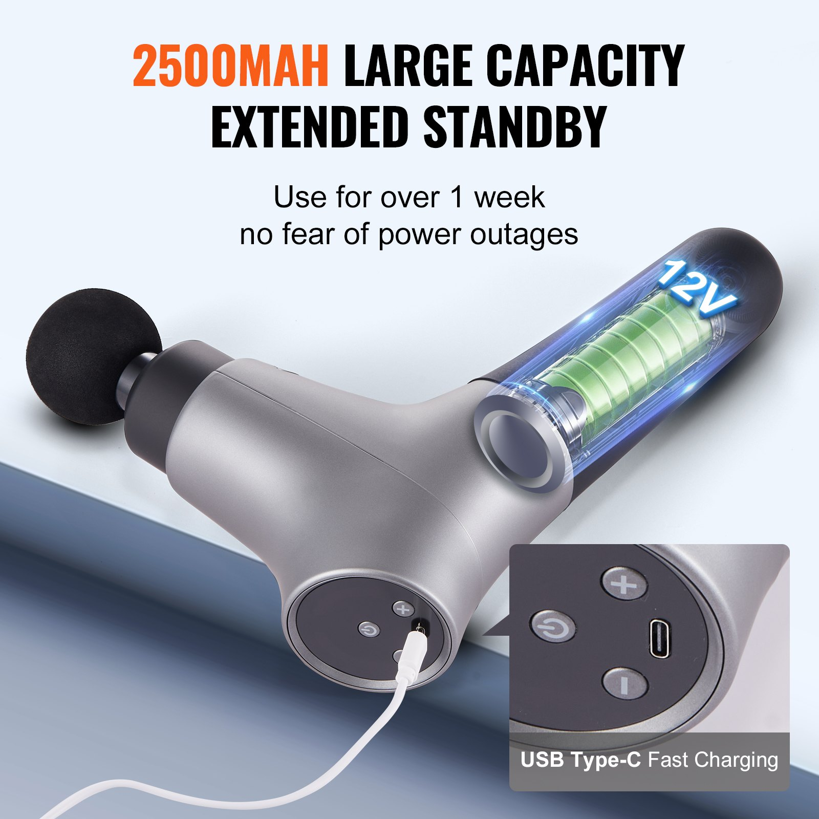 Start2Finish VEVOR massage gun with 6 speed levels, 4 massage heads, handheld design for deep tissue muscle relief and relaxation.