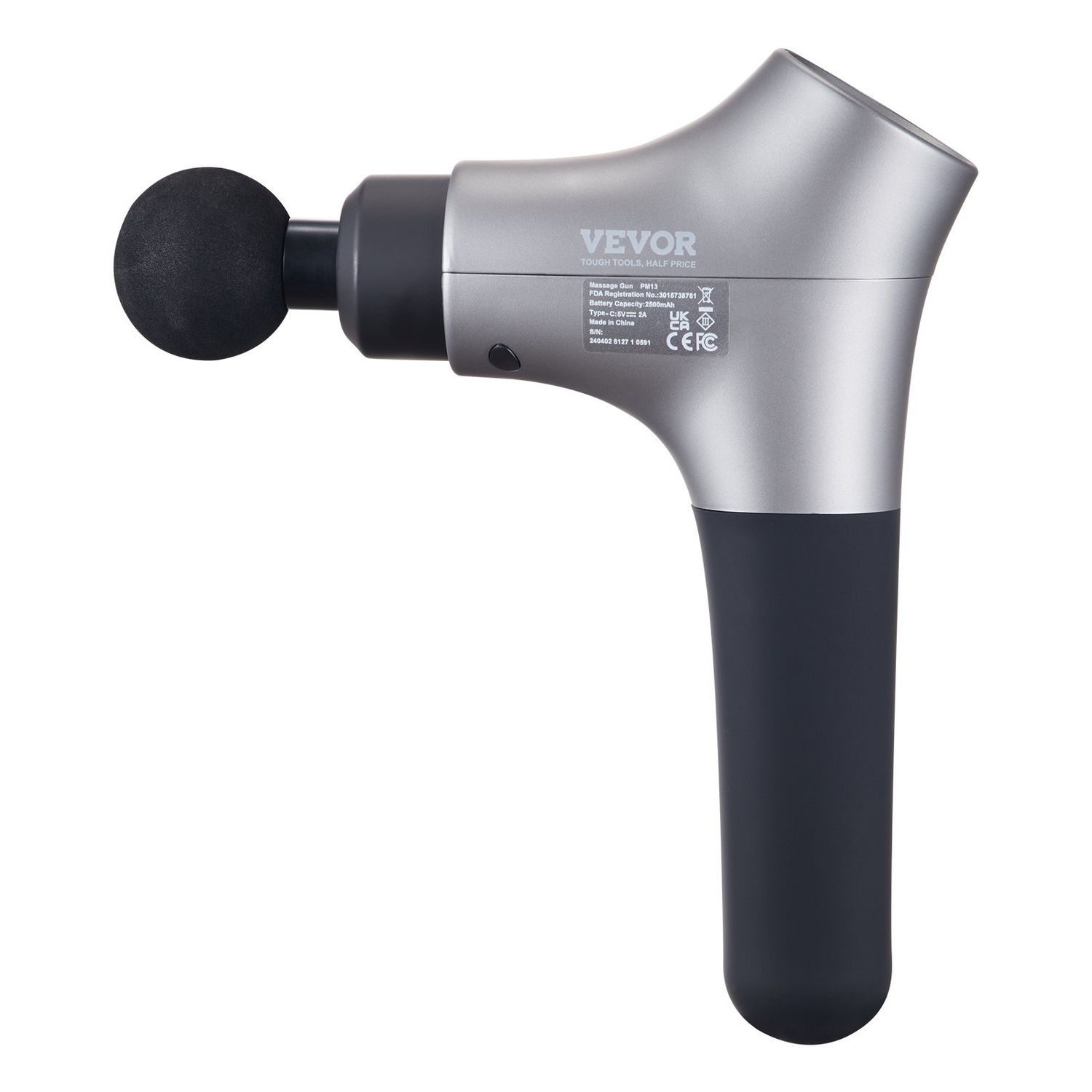 Start2Finish VEVOR massage gun with 6 speed levels, 4 massage heads, handheld deep tissue percussion therapy device for muscle relaxation