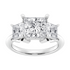 Start2Finish AGI Certified 4.00 CTW princess cut lab-grown diamond three-stone ring in 14K white gold with F/VS clarity