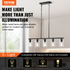 Start2Finish VEVOR 5-light kitchen island pendant fixture with clear glass shades, metal frame, adjustable rods, ideal for farmhouse dining rooms.