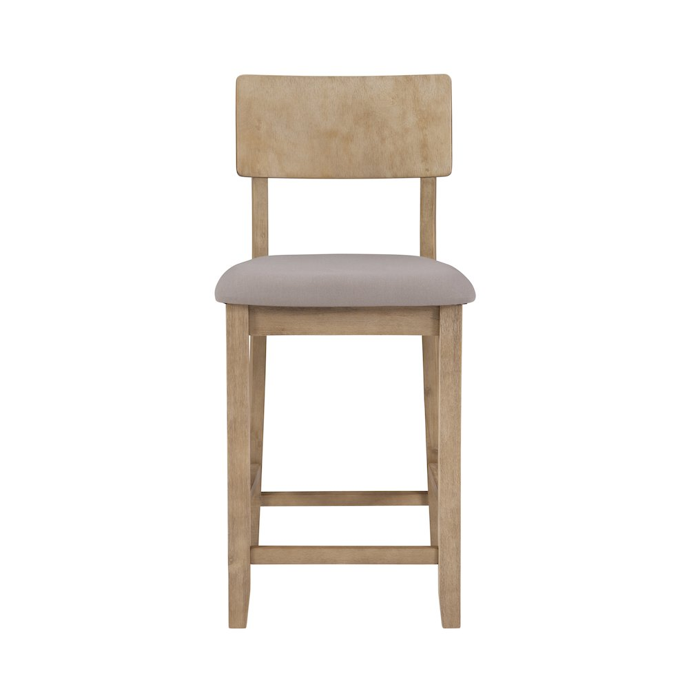 Gray wash Jordan 24-inch counter stool by Start2Finish with a sturdy wooden frame and comfortable seat for kitchen or bar use.