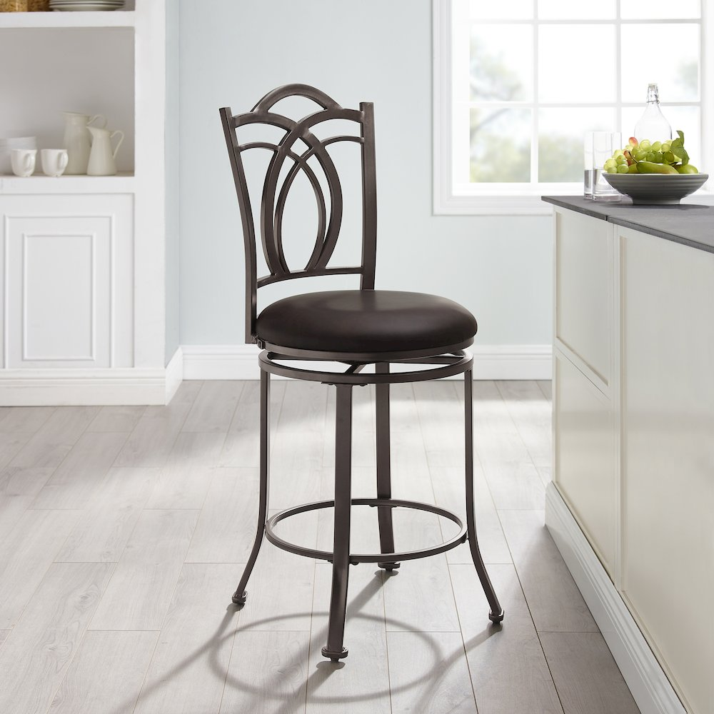 Start2Finish Calif Metal Counter Stool with a sleek metal frame and cushioned seat, ideal for modern kitchen or bar seating.