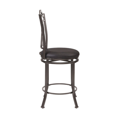 Start2Finish Calif Metal Counter Stool with black finish, featuring a sturdy metal frame and comfortable round seat for kitchen or bar.