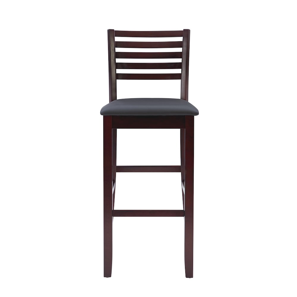 Start2Finish Triena 30-inch ladder bar stool with wooden seat and metal frame, modern furniture design.