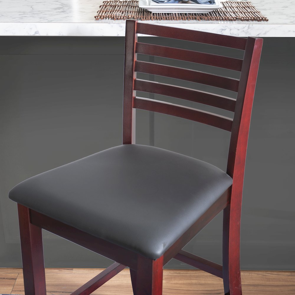 Start2Finish Triena 30-inch ladder bar stool with wooden seat and metal frame, showcasing its modern furniture design.