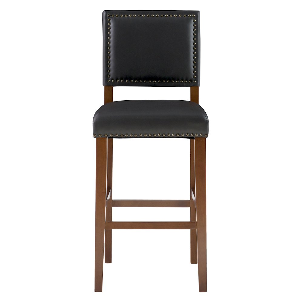 Black Brook Bar Stool by Start2Finish, showcasing a sleek modern furniture piece with a cushioned seat and sturdy metal frame.