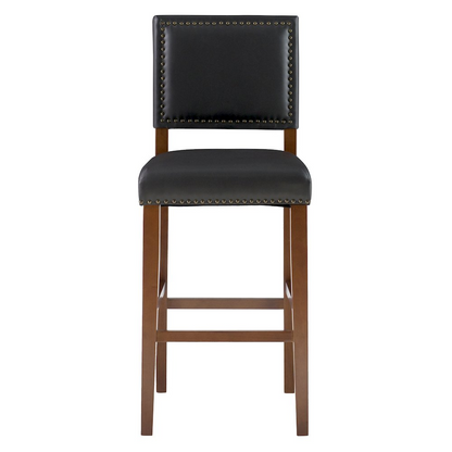 Black Brook Bar Stool by Start2Finish, showcasing a sleek modern furniture piece with a cushioned seat and sturdy metal frame.