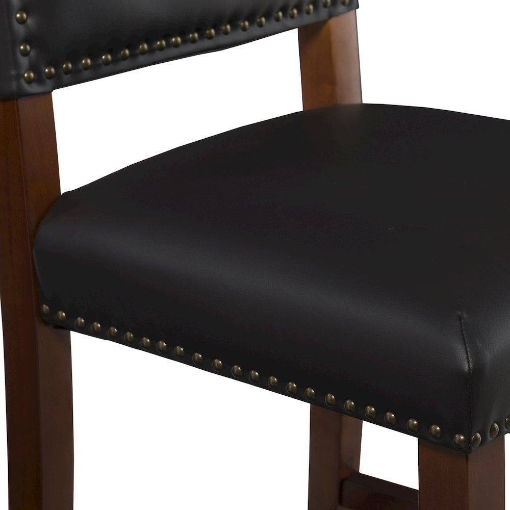 Black Brook Counter Stool by Start2Finish featuring a sleek design and sturdy wooden legs, perfect for modern kitchen counters.