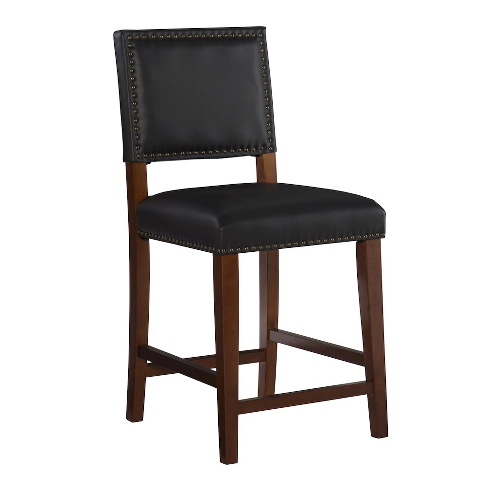 Black Brook Counter Stool by Start2Finish featuring a sleek seat and sturdy metal legs for modern kitchen or bar area seating.