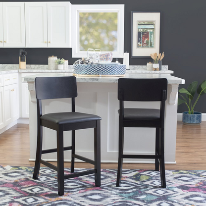 Contemporary Torino 24-inch counter stool by Start2Finish with a sleek metal frame and cushioned seat for modern dining spaces.