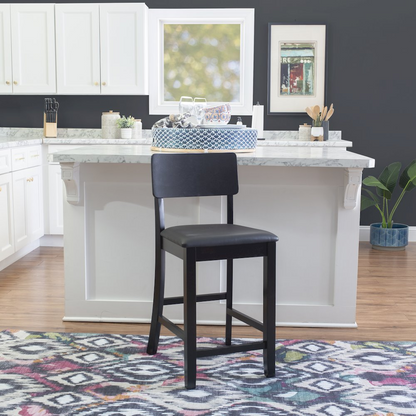 Contemporary Torino 24-inch counter stool by Start2Finish with metal legs and cushioned seat, ideal for modern kitchen or bar area.