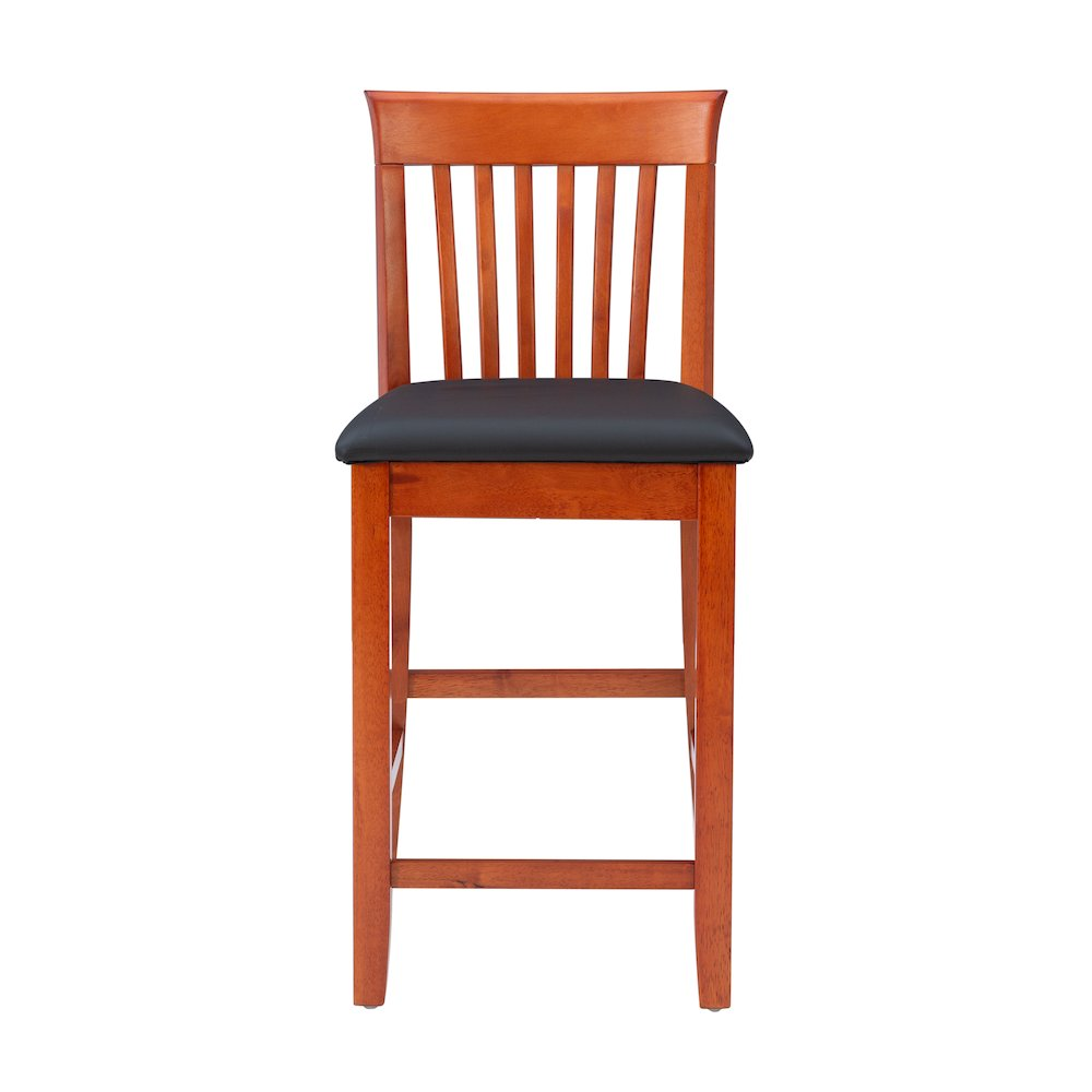 Start2Finish Triena 24-inch Craftsman counter stool with wooden frame and cushioned seat, ideal for kitchen or bar seating.