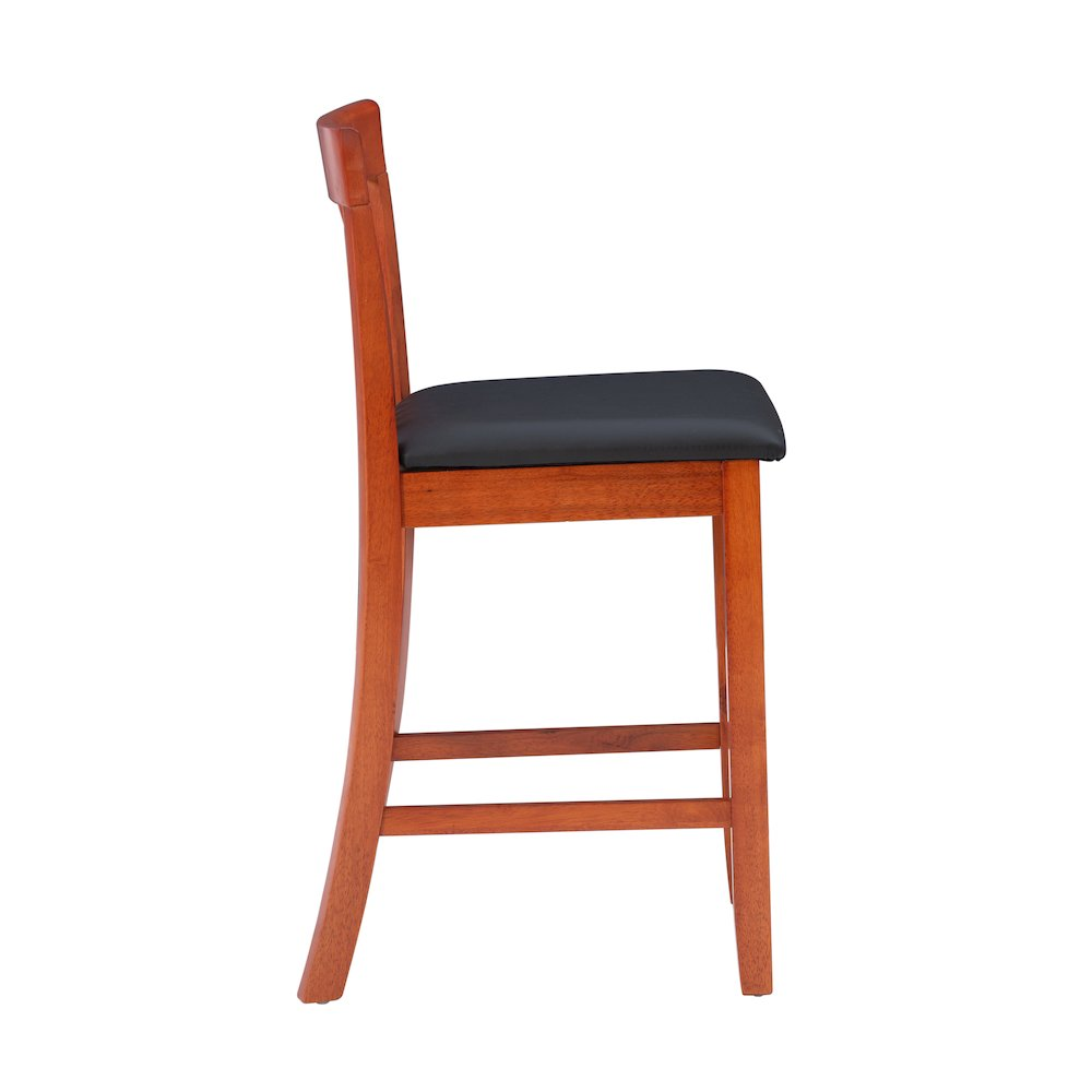 Start2Finish Triena 24-inch Craftsman counter stool with wooden seat and metal frame, suitable for kitchen or bar area.