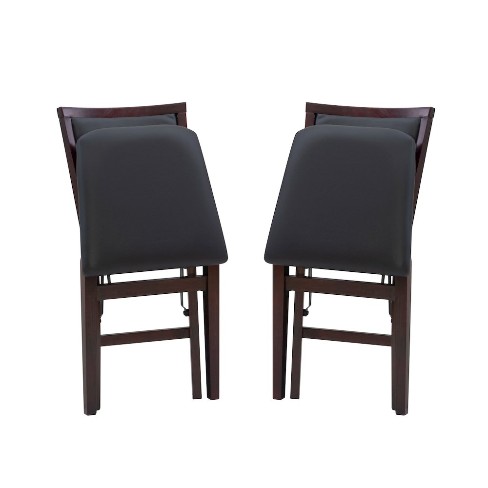 Pair of Kiera 18-inch pad back folding chairs by Start2Finish, featuring padded seats and metal frames for versatile seating.