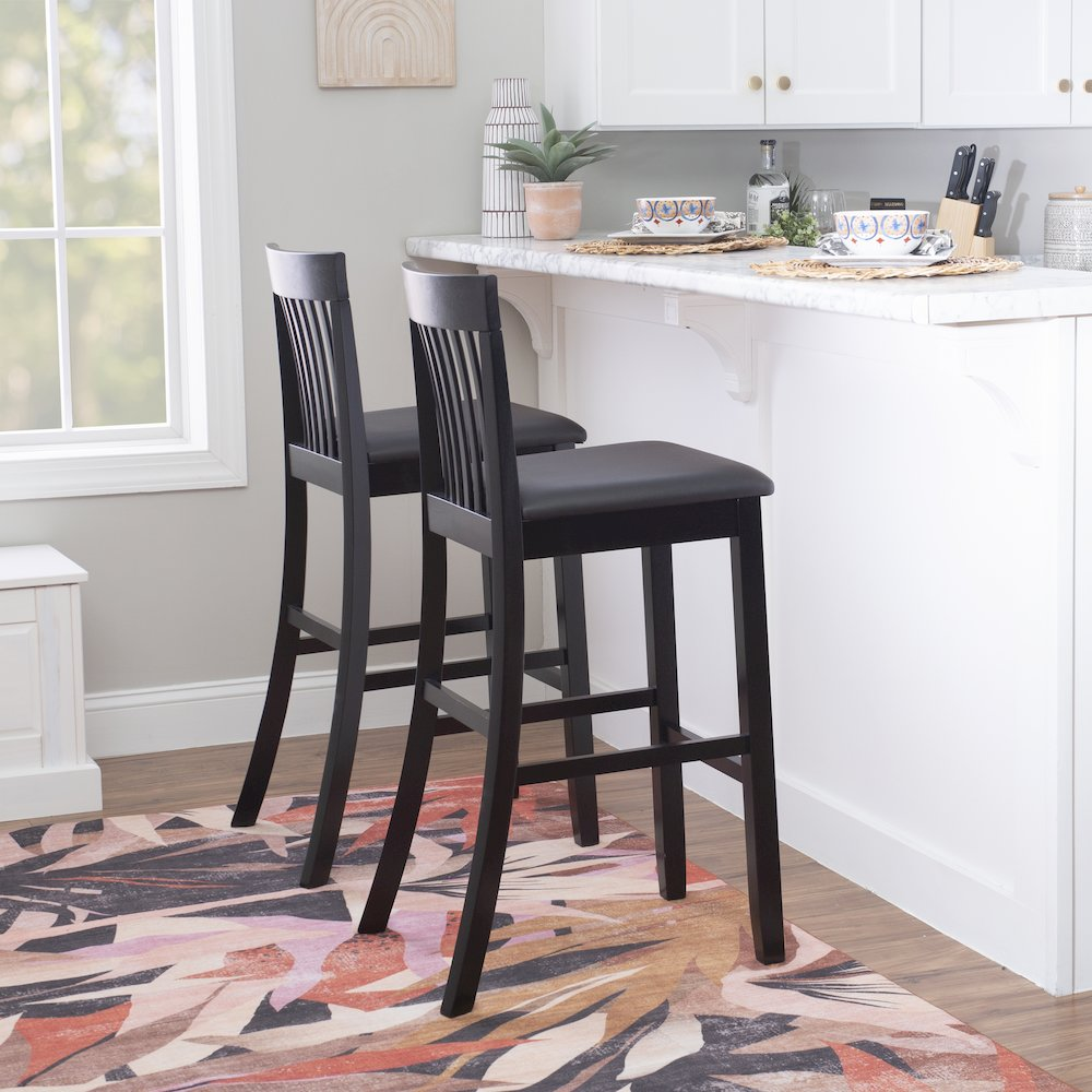 Start2Finish Torino 30-inch Craftsman Bar Stool with wooden seat and metal frame, showcasing its sturdy design and craftsmanship.