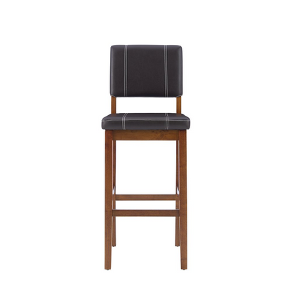 Brown Milano Bar Stool by Start2Finish with cushioned seat and wooden legs, modern furniture for kitchen or bar area.