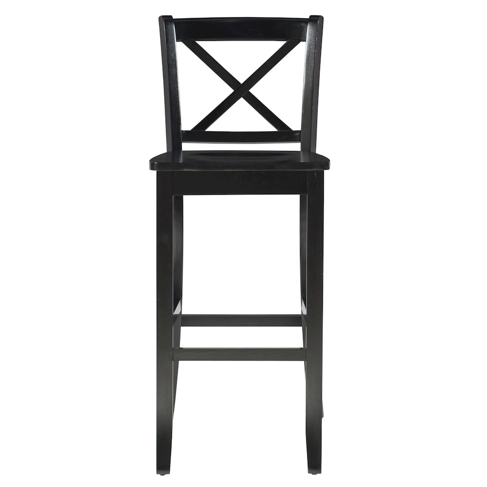 Black 30-inch back bar stool from Start2Finish, featuring a sleek design and sturdy furniture construction.