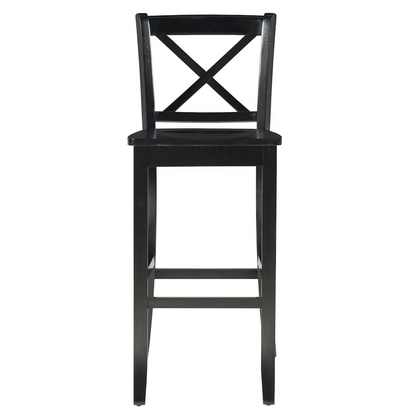 Black 30-inch back bar stool from Start2Finish, featuring a sleek design and sturdy furniture construction.