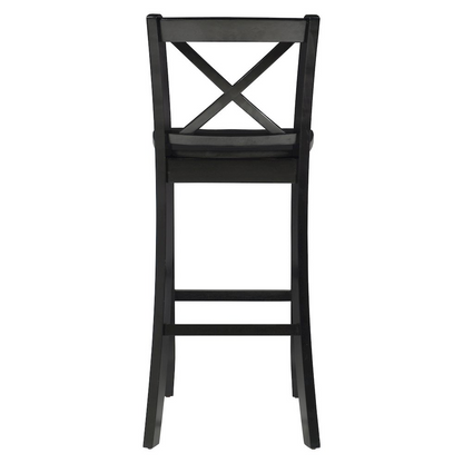 Black 30-inch back bar stool from Start2Finish, featuring a sleek design and sturdy furniture construction.