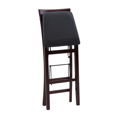 Start2Finish Triena 30-inch backless folding bar stool with X-style support, shown in a folded position for compact storage.