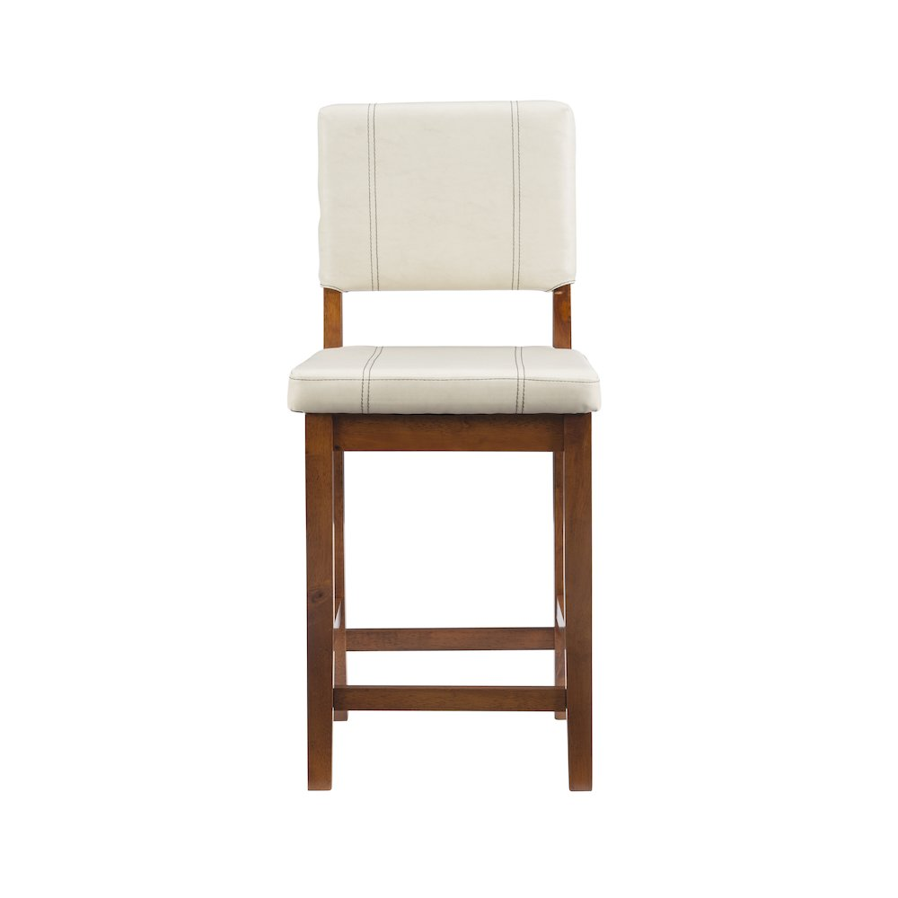 Cream Milano Counter Stool by Start2Finish with a sleek design, featuring a cushioned seat and modern wooden legs.