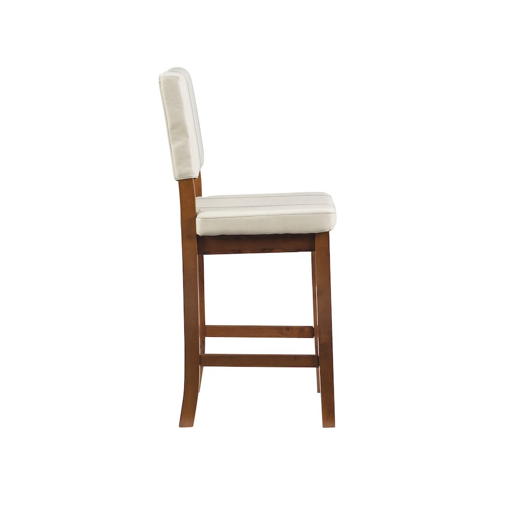 Start2Finish Milano counter stool in cream with wooden legs, showcasing a modern design and comfortable seating.