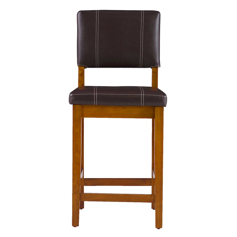 Start2Finish Milano Brown Counter Stool, 24-inch height, modern furniture with a sleek brown finish and sturdy design.
