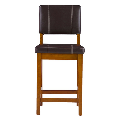 Start2Finish Milano Brown Counter Stool, 24-inch height, modern furniture with a sleek brown finish and sturdy design.