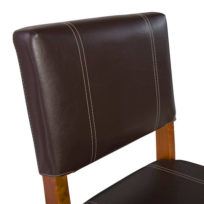 Start2Finish Milano Brown Counter Stool with wooden legs and cushioned seat, ideal for kitchen or bar area.