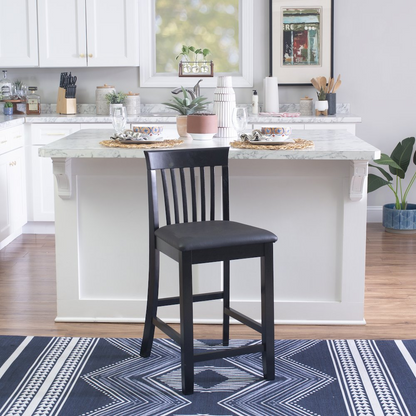 Start2Finish Torino 24-inch craftsman counter stool with wooden seat and metal frame, ideal for kitchen or bar seating.
