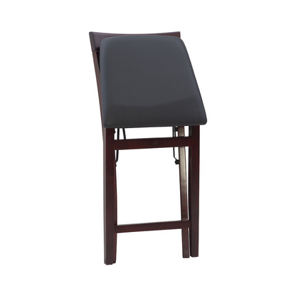Start2Finish Triena 24-inch back folding counter stool with X-style back design, wooden seat, and metal frame for versatile seating.