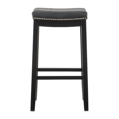 Start2Finish Claridge Black Barstool with sleek metal frame and cushioned seat, perfect for kitchen or bar area.