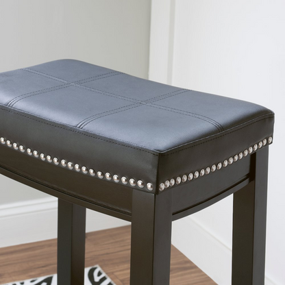 Claridge black barstool by Start2Finish with a sleek design, featuring a cushioned seat and sturdy metal frame.