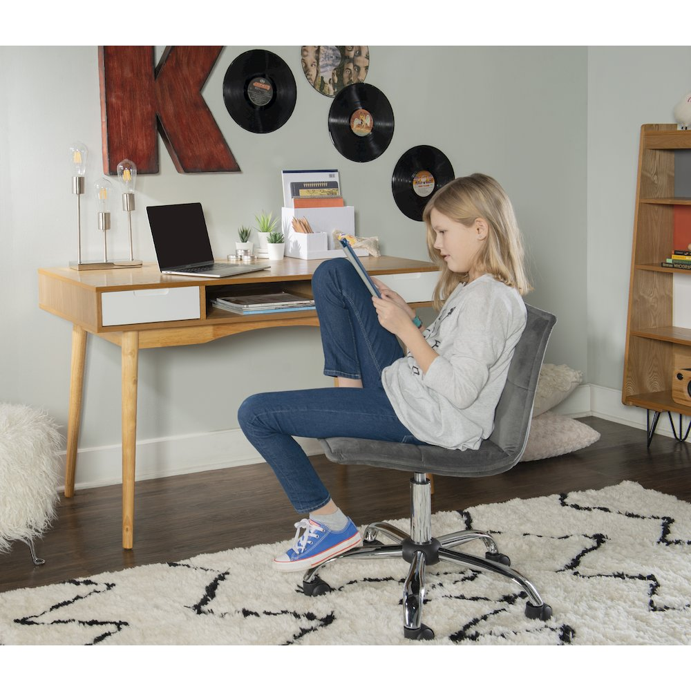 Start2Finish Perry Desk with a sleek wooden surface, modern design, and sturdy metal legs, ideal for home or office workspace.