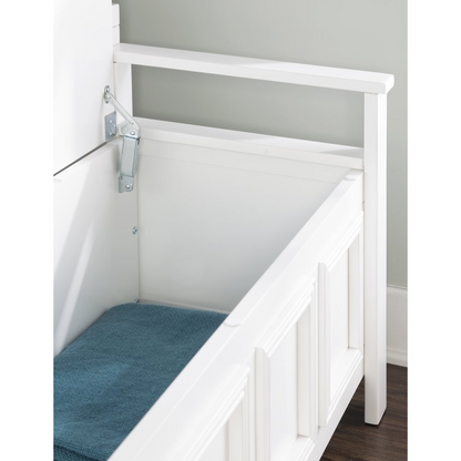 Start2Finish Laredo Storage Bench with cushioned top and wooden frame, ideal for entryway or living room storage.