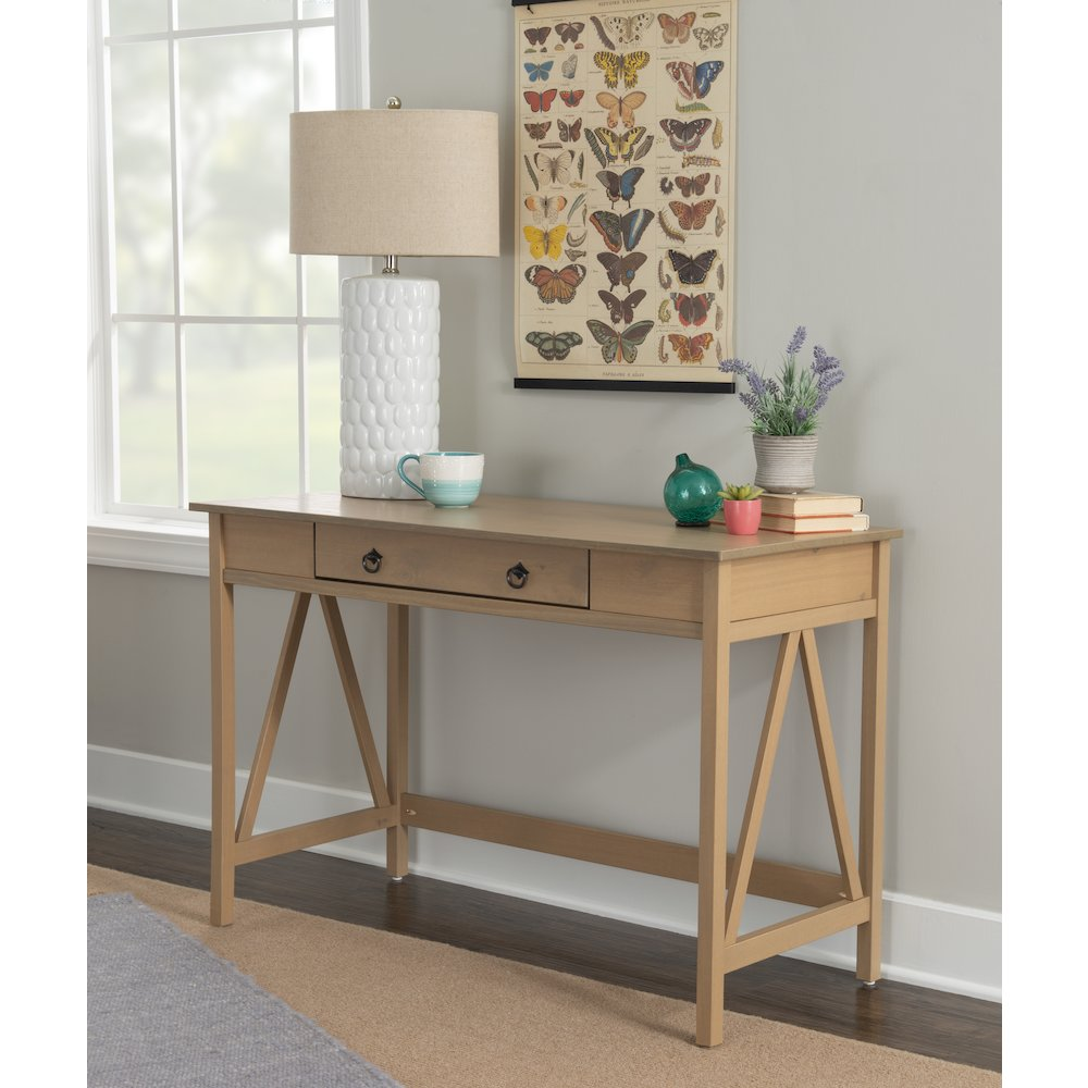 Start2Finish Titian Driftwood desk showcasing a stylish wooden furniture piece with a natural driftwood finish and modern design.