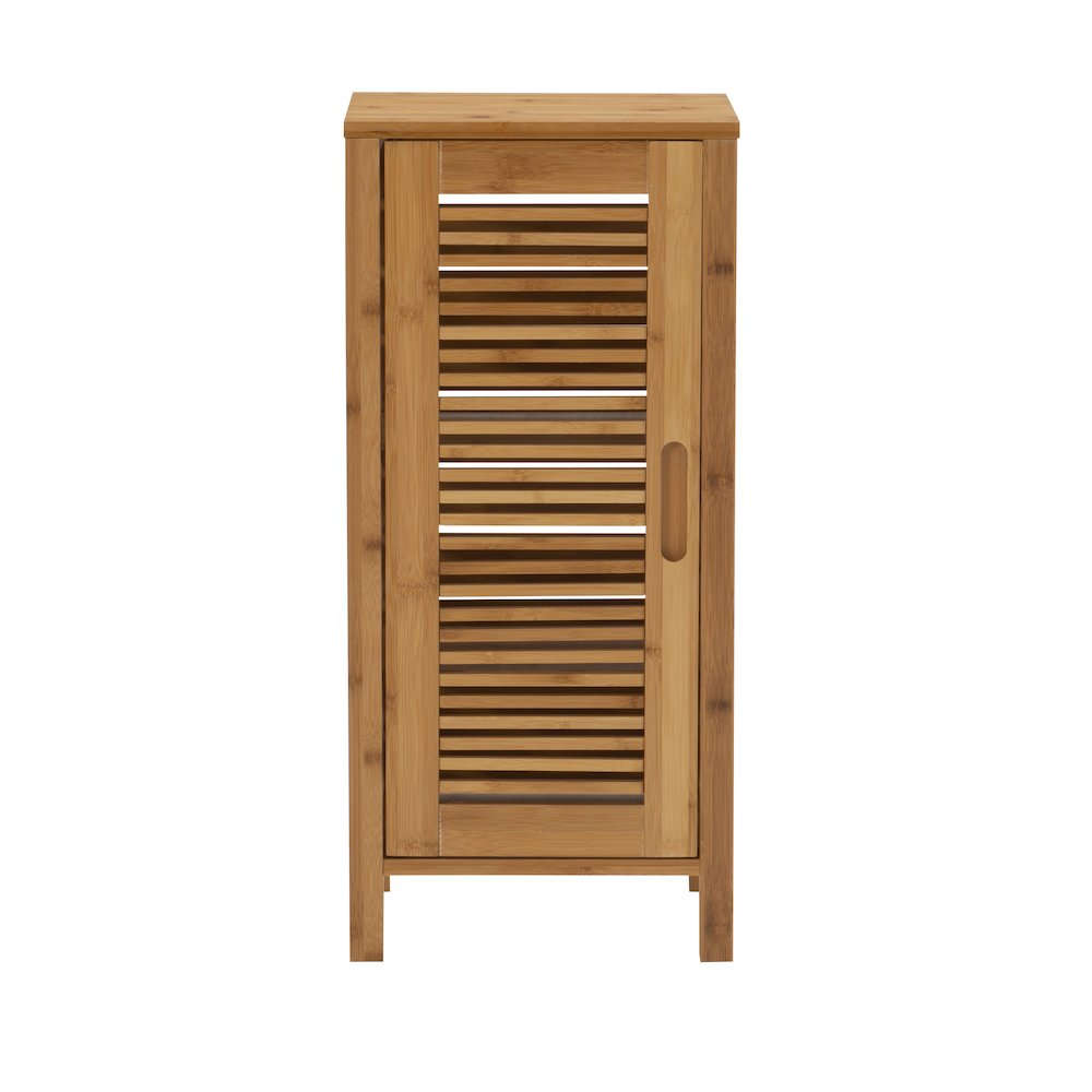 Start2Finish Bracken One Door Floor Cabinet in wood finish, showing the modern furniture design with a single door and sleek hardware.