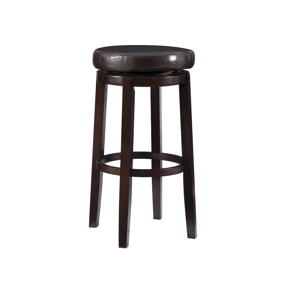 Brown Maya 29-inch bar stool from Start2Finish featuring a wooden seat and metal legs, ideal for kitchen or bar areas.