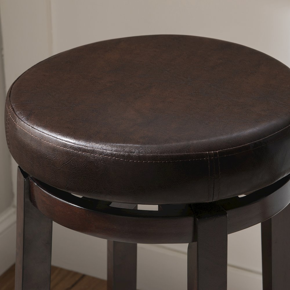 Start2Finish Maya Brown 29-inch bar stool with wooden seat and metal base, ideal for kitchen or bar area.