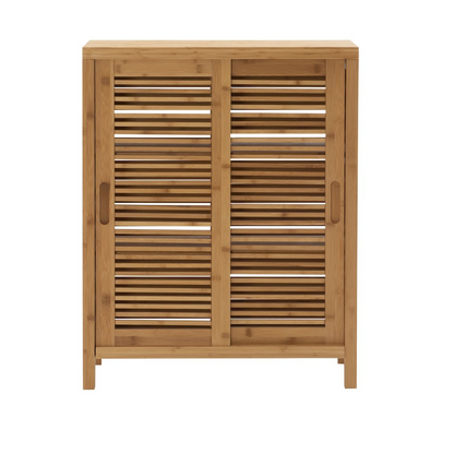 Start2Finish Bracken two-door floor cabinet with wooden finish and modern design, featuring two spacious doors and sleek hardware.