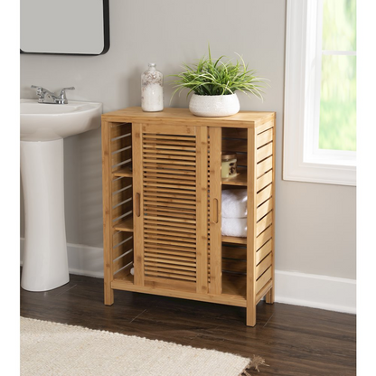 Start2Finish Bracken two-door floor cabinet showing wooden finish, sleek design, and functional storage space.