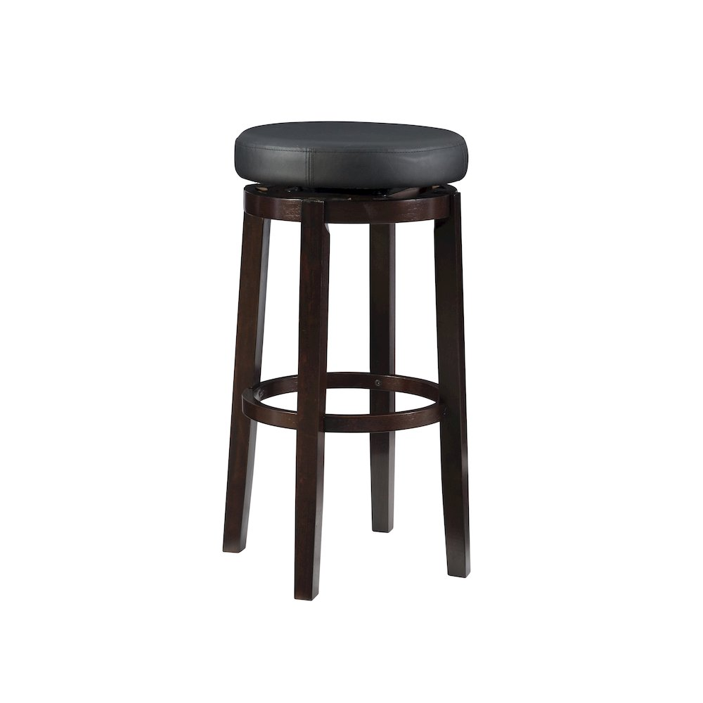 Start2Finish Maya Black 29-inch bar stool with a sleek modern design, featuring a sturdy metal frame and comfortable seating.