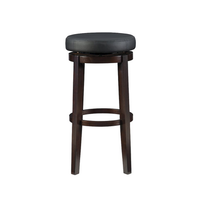 Start2Finish Maya black 29-inch bar stool with a sleek wooden seat and sturdy metal legs, ideal for kitchen or bar areas.