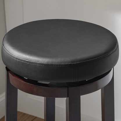 Start2Finish Maya black 29-inch bar stool with a sleek cushioned seat and sturdy metal frame, ideal for kitchen or bar areas.