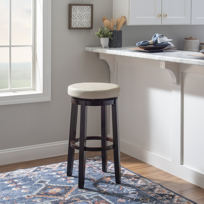 Start2Finish Maya Rice 29-inch bar stool with wooden seat and metal frame, showcasing its modern design and sturdy construction.