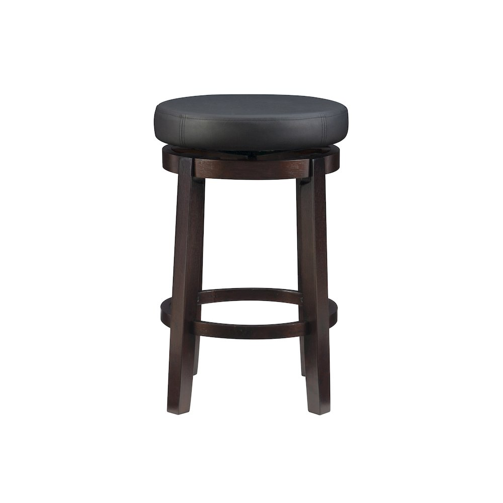 Maya black 24-inch counter stool with a sleek wooden seat and metal legs, stylish furniture piece by Start2Finish